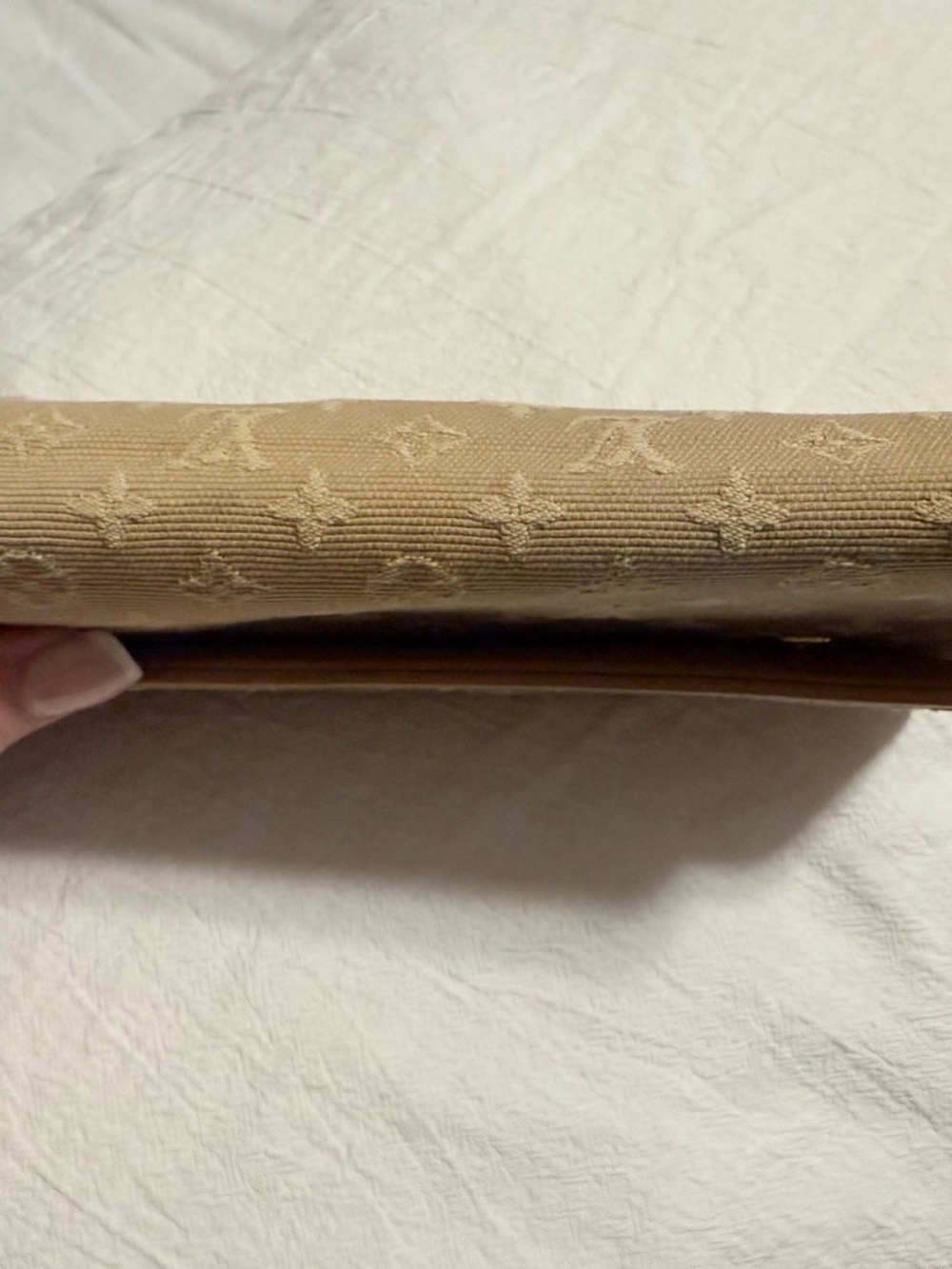 Louis Vuitton Tan Embossed Monogram Fold-Over Clutch - Picture 4 of 12